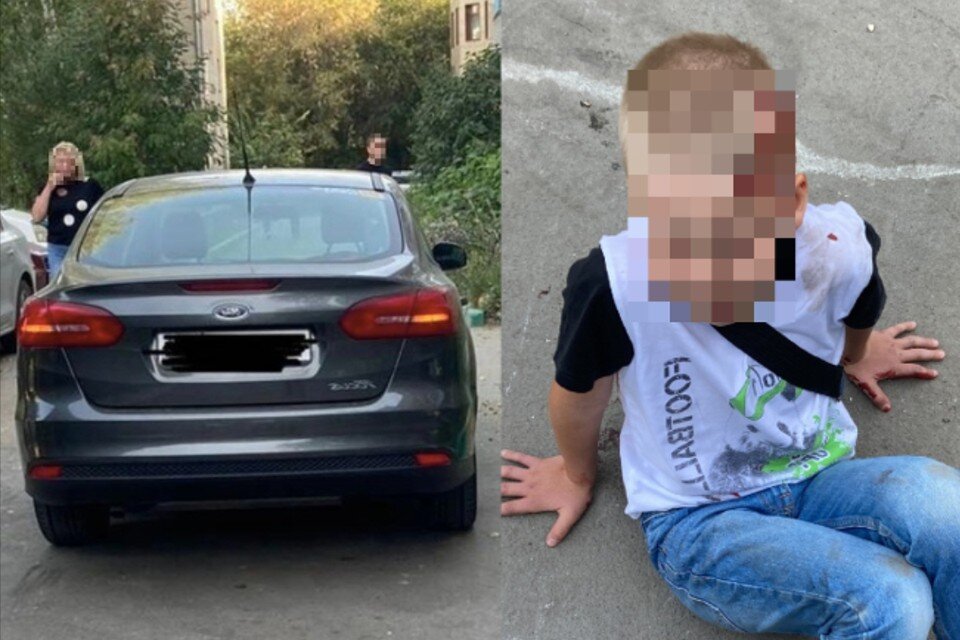    Ребенок побежал через двор и попал под машину. Фото: Предоставлено мамой мальчика // ГИБДД по Новосибирской области