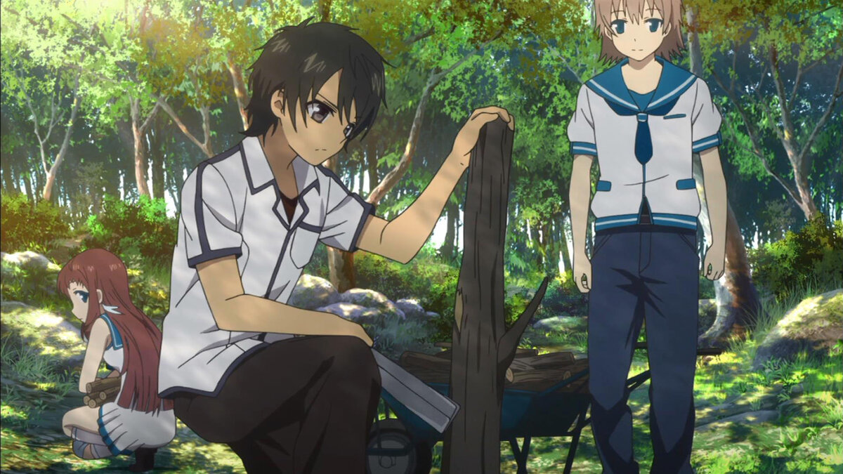 Кадр из аниме "Безоблачное завтра" (A Lull in the Sea) [2013]. Студия: P.A. Works