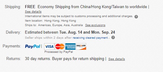 Конечно, чем быстрее и выгодней доставка - тем удобнее, но важно отмечать, что товар едет из Китая, а это путь не быстрый.