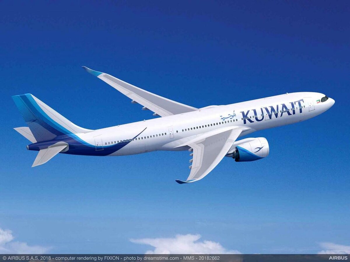 Airbus A330-800 в ливрее авиакомпании Kuwait Airways, рендер