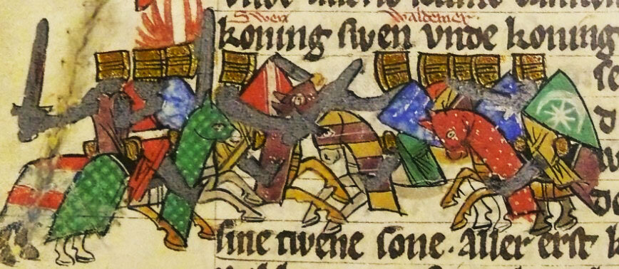 Миниатюра. Сражение между Вальдемаром I и его братом Свеном III