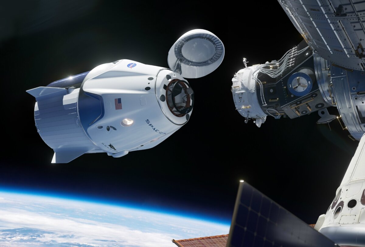 Пилотируемый полёт корабля Dragon в представлении художника