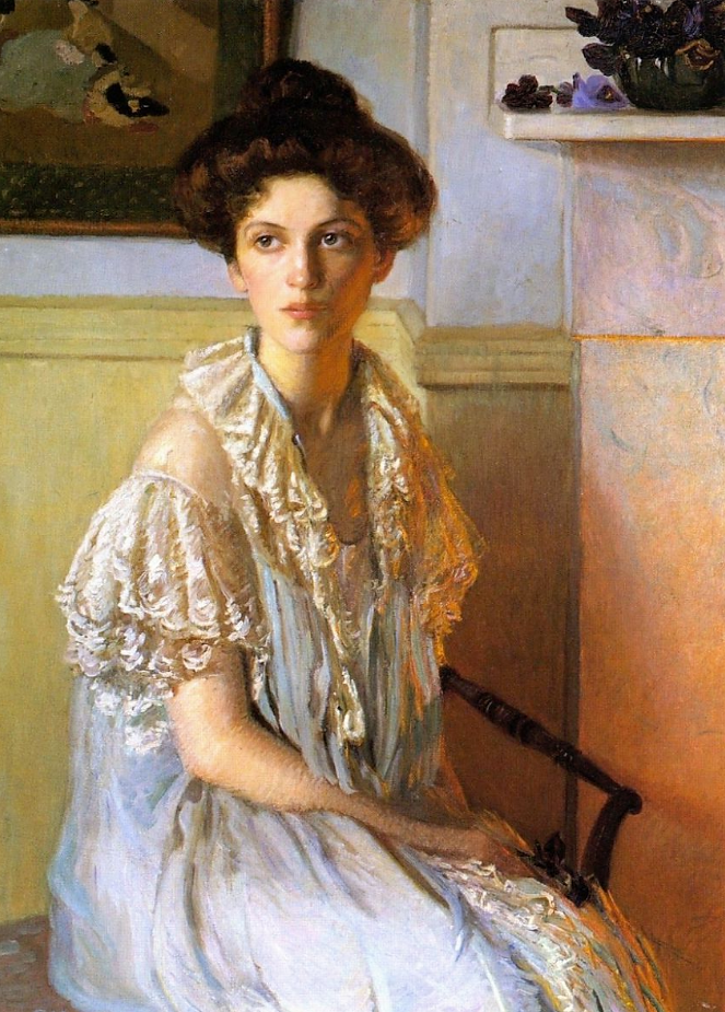 "Женщина с вазой фиалок", 1910, 101.6×76.2 см