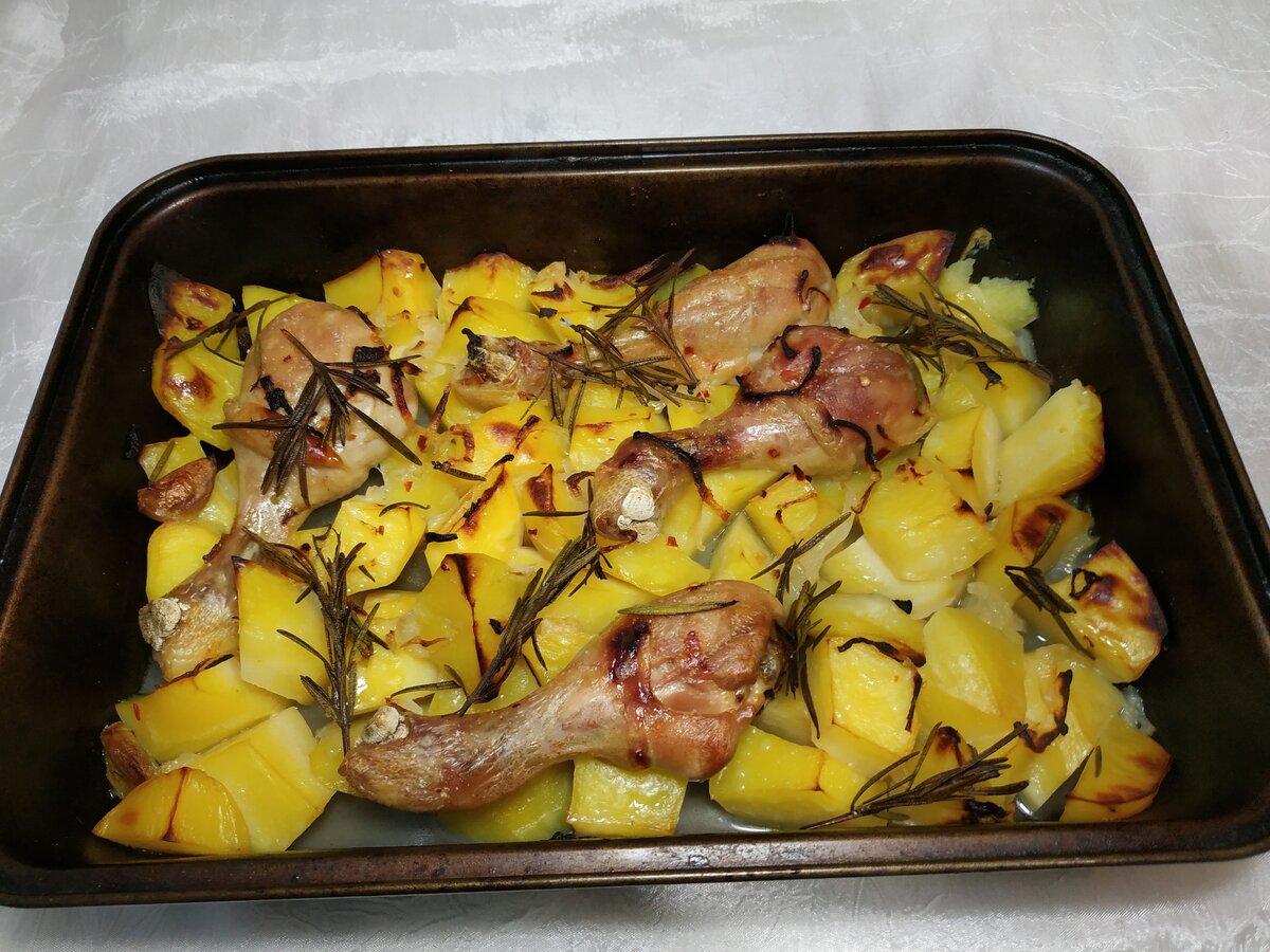 приготовить курицу с картошкой в духовом шкафу