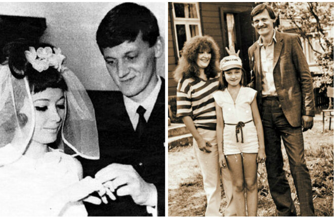 Алла Пугачева и Миколас Орбакас с дочерью