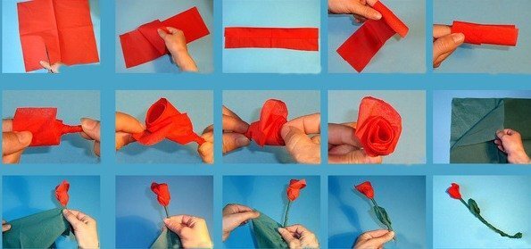 МК цветы из бумажных салфеток пошаговый фото своими руками