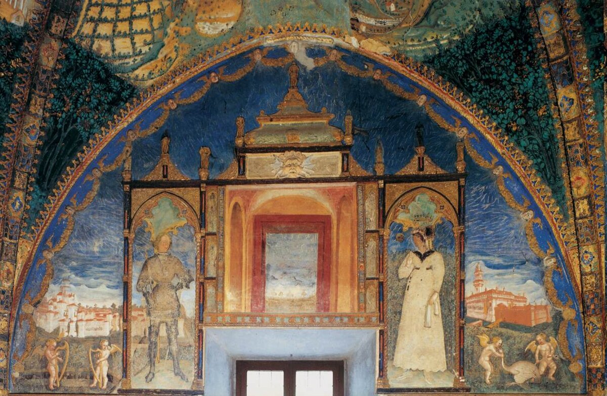 Фреска в замке Торрекьяра, изображающая Пьера Марию и Бьянку