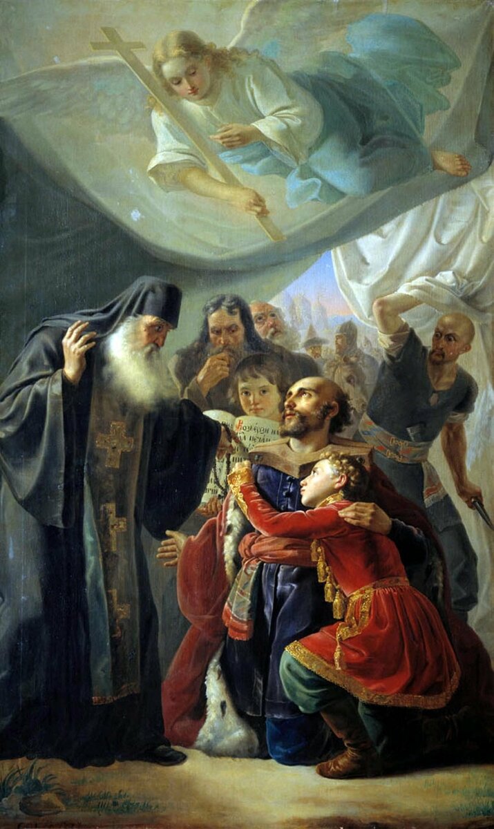 П.Н. Орлов. Напутствие великого князя Михаила Тверского. 1847. Тверская областная картинная галерея