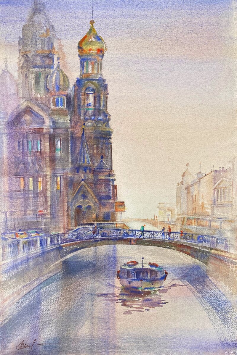 Собор Спаса на Крови. Акварель 38х57 см.