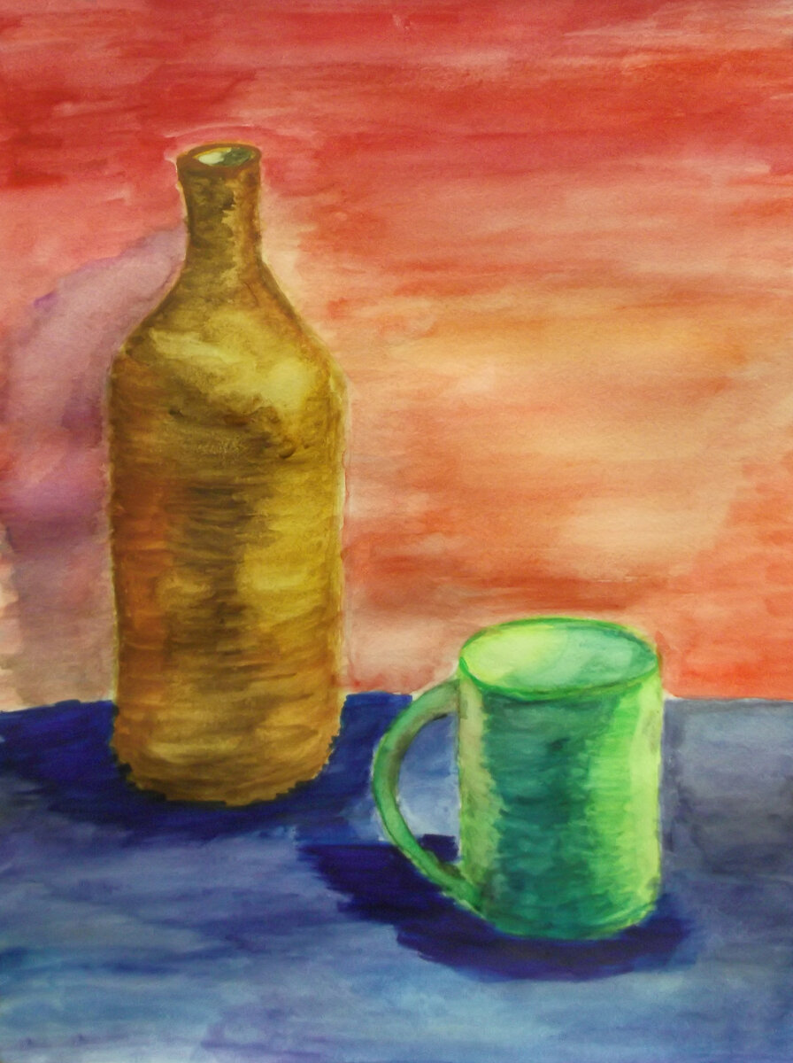 Однообразие техники, сухая кисть.