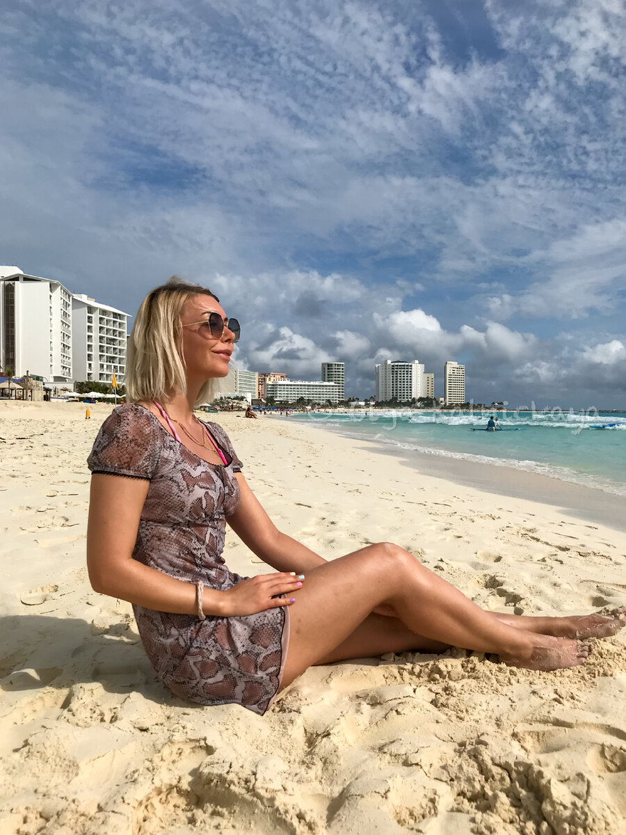 На пляже Канкуна. Мексика. На фото автор канала.