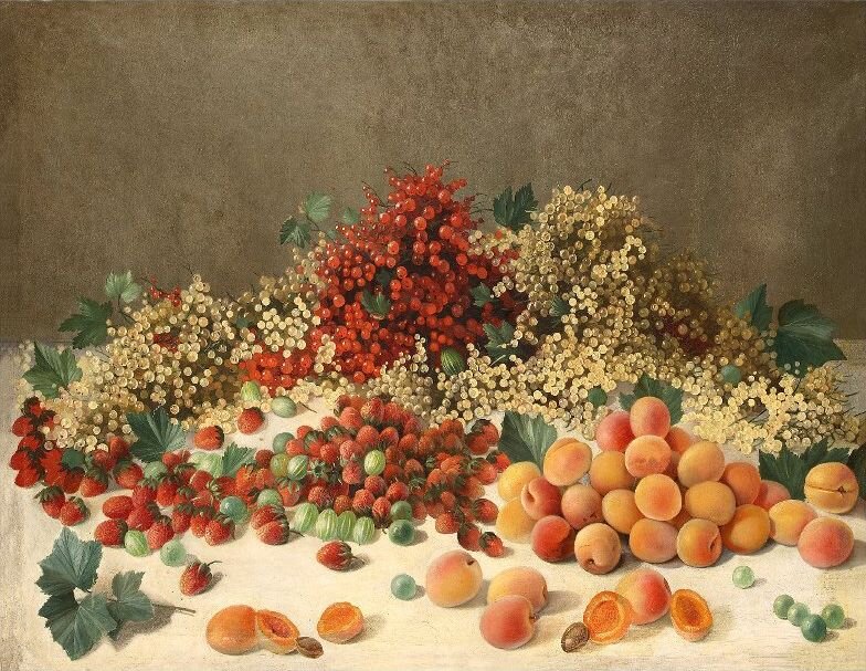 Евдоким Волошинов. Ягоды. Конец XIX - нач. XX вв. Холст, масло. 67 х 87 см. Алупкинский дворцово-парковый музей-заповедник