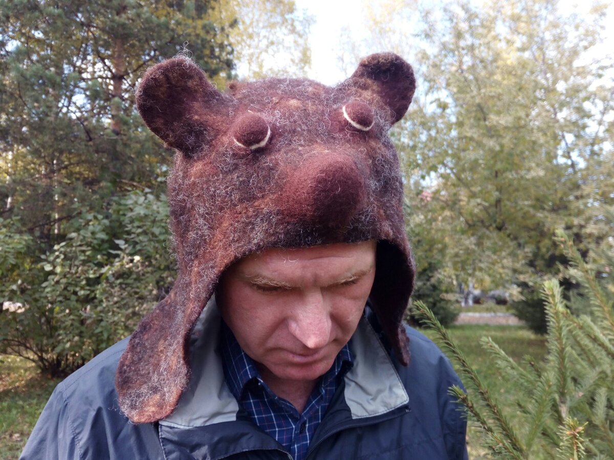 Фото из архива автора Валяная шапка для бани "Мишка"