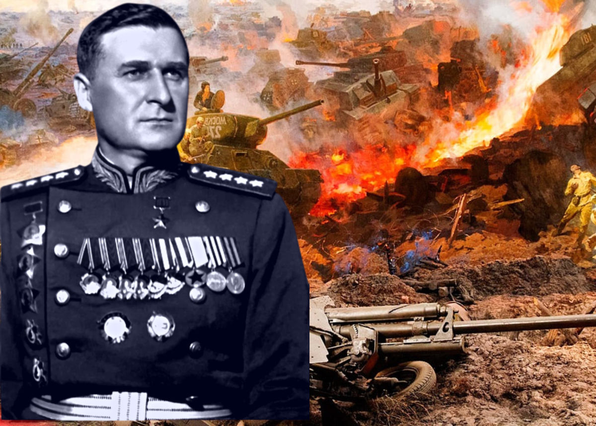 Генерал В.Д. Соколовский (коллаж на тему статьи)