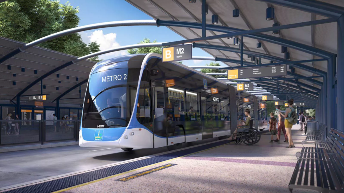    Изображение на сайте совета намекает на то, что интервалы движения будут составлять 3-4 минуты.Brisbane City Council