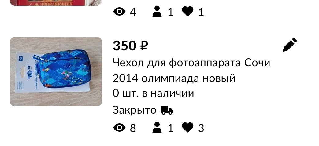 Тут статистика уже подросла, а на момент заказа было всего 2 просмотра. Изначально выставилаьза 500р
