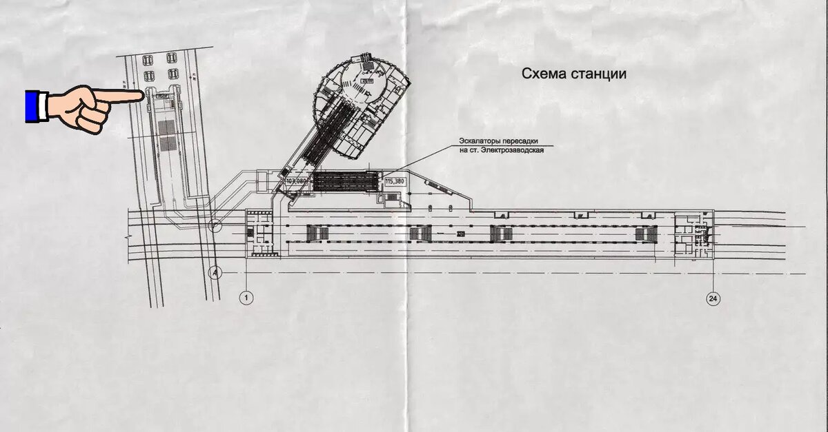 Схема станции Электрозаводская БКЛ. Станция метро Электрозаводская БКЛ.