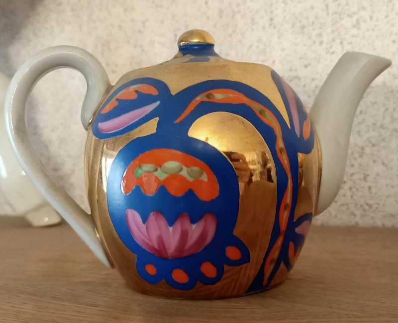 Чайник «Синий цветок», Дулево, 1972 