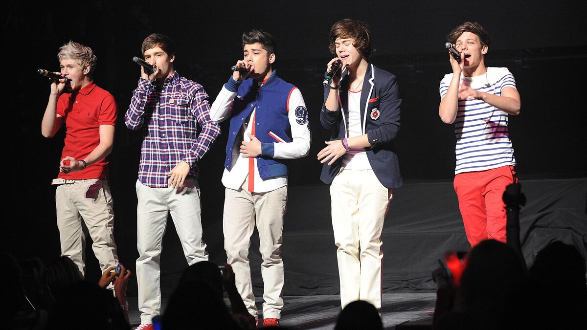 Группа One Direction (Найл Хоран, Лим Пейн, Зейн Малик, Гарри Стайлс и Луи Томлинсон), 6 марта 2012 годэ. Фото: Jason Moore/globallookpress.com