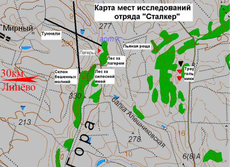 Аномальные зоны россии карта