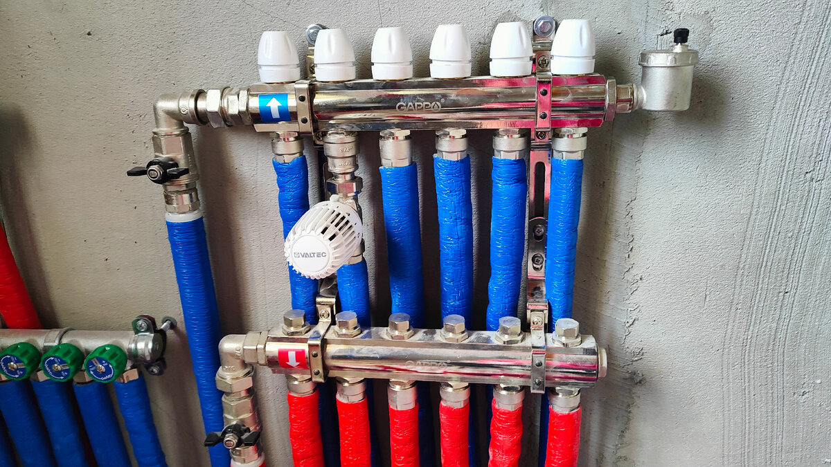 RTL клапан с термоголовкой на коллекторе

