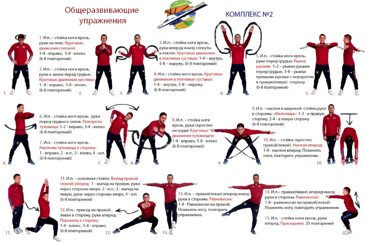 Физкультура комплекс упражнений основная часть