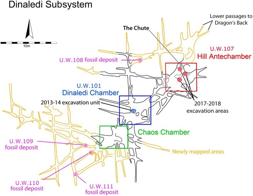 Схема системы Райзинг Стар с местами основных находок