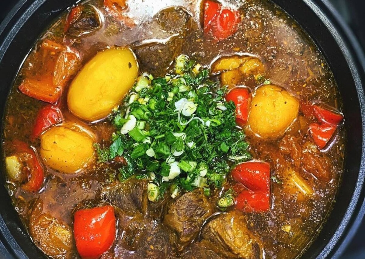 Баранина с картошкой в казане