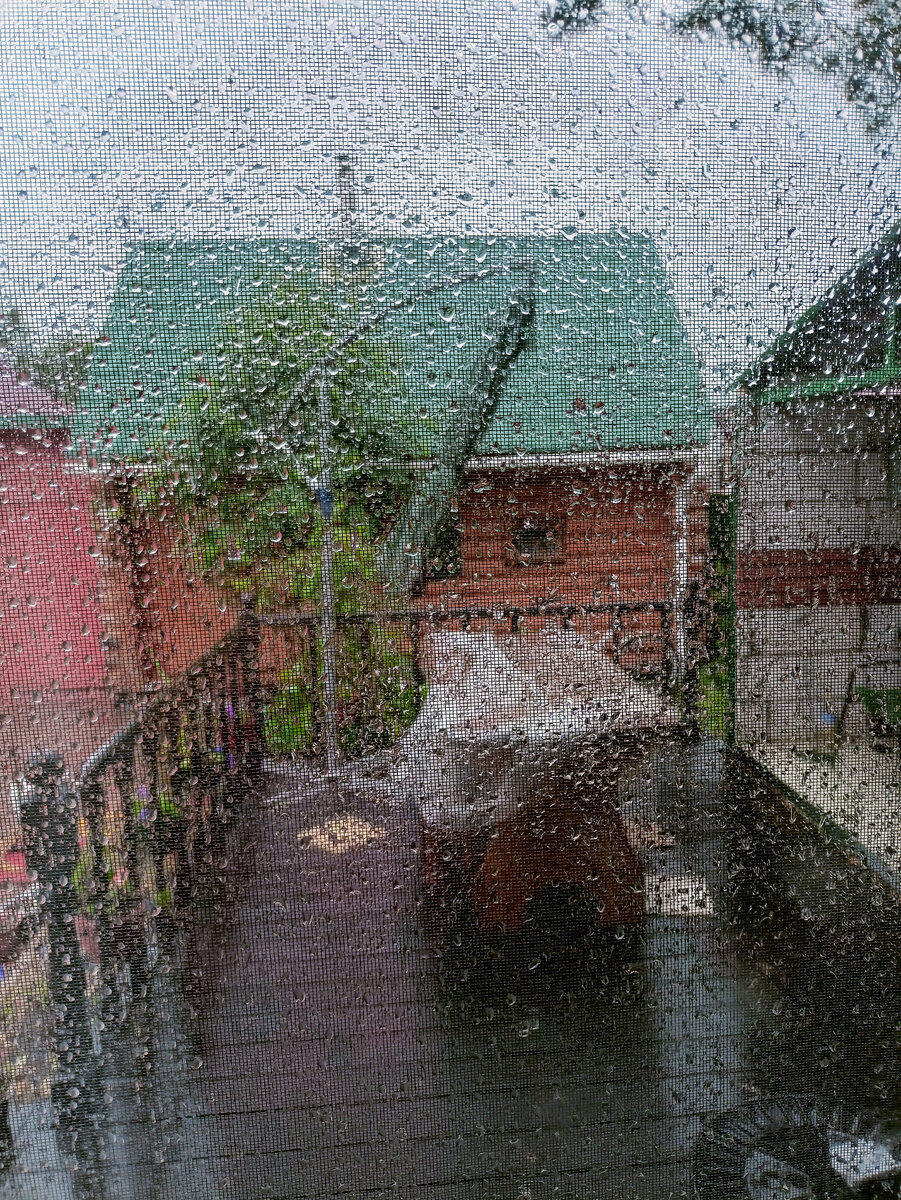 Ничего не видно, дождь и ветер.