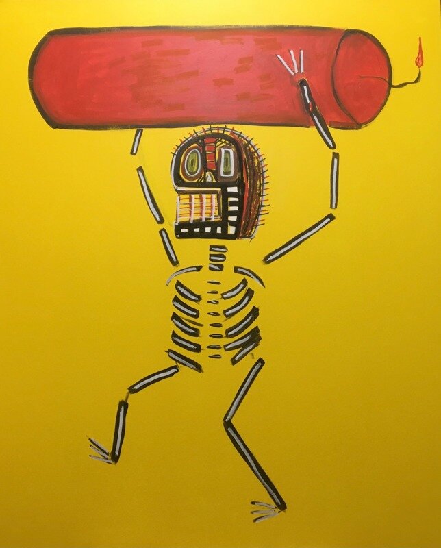 Глушков Михаил "Скелет с динамитом" 2022 г. Источник - artsreda.ru
