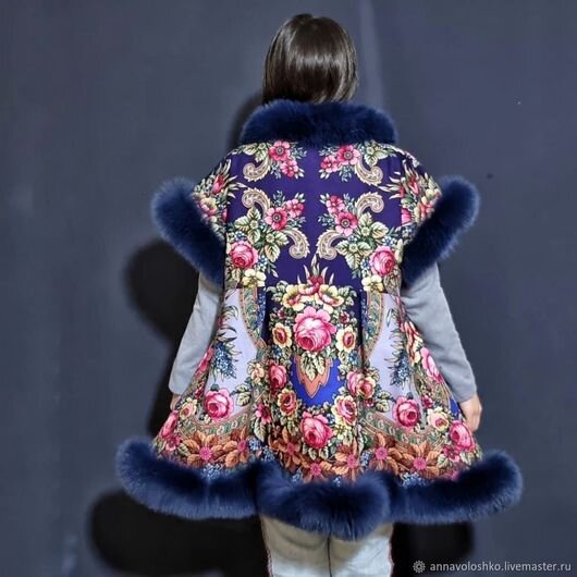 Жилет меховой с "Ярмарки мастеров".Фото Яндекс.Картинки. Платок "Воспоминание о лете".