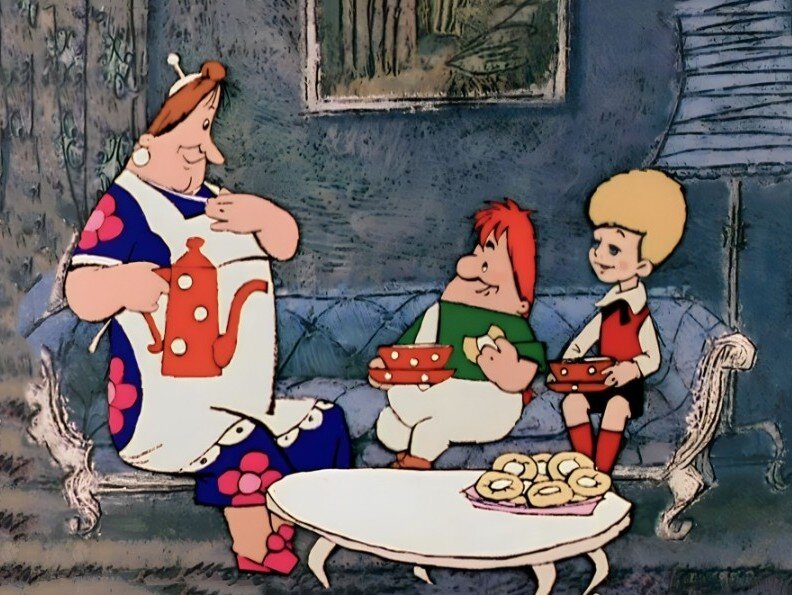 Кадр из мультфильма «Малыш и Карлсон», 1968 год, режиссер Борис Степанцев