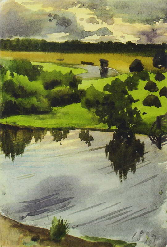 З. Серебрякова "Нескучное. Пейзаж с рекой Муромкой", 1899