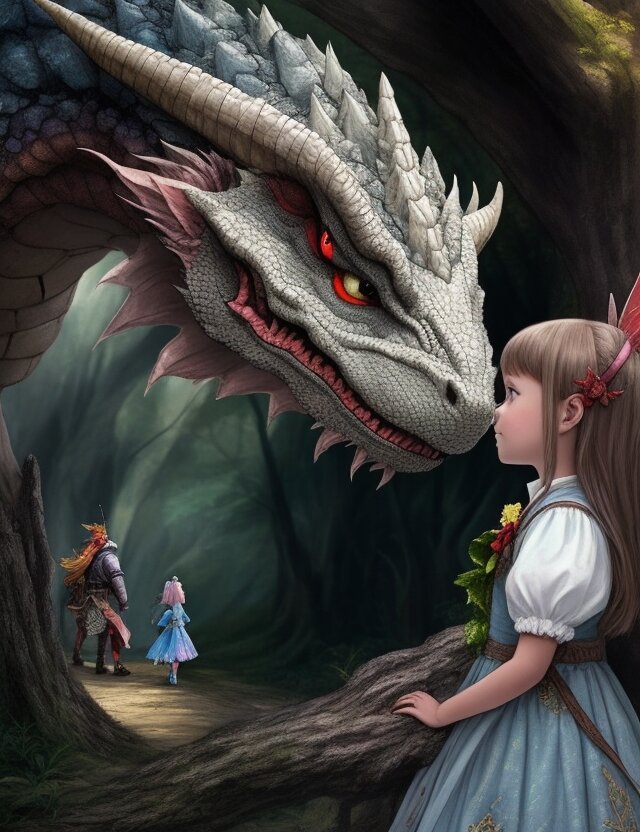 Она была очень любознательной и всегда хотела узнать больше о мире. Но однажды, когда она гуляла в лесу, ее забрала злая ведьма и закрыла в своей башне. 
Анна была очень грустной, но однажды она услышала странный звук. Это был рык дракона! Девочка подумала, что если она сможет достучаться до дракона, то он поможет ей выбраться из башни. Она написала на бумаге сообщение и отправила его в небо.