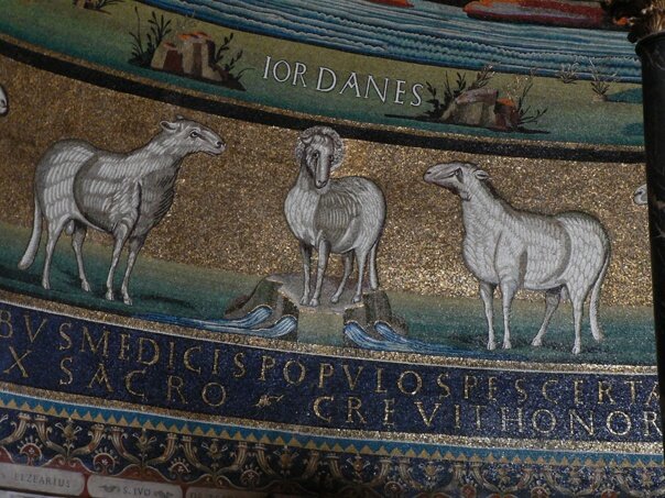 Христос - Агнец Божий. Храм святых Косьмы и Дамиана. Рим. 6в.