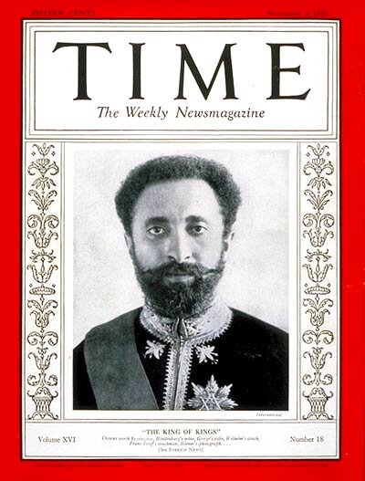 Император Хайле Селассие на обложке журнала «Time» 1930 года. Источник: en.wikipedia.org