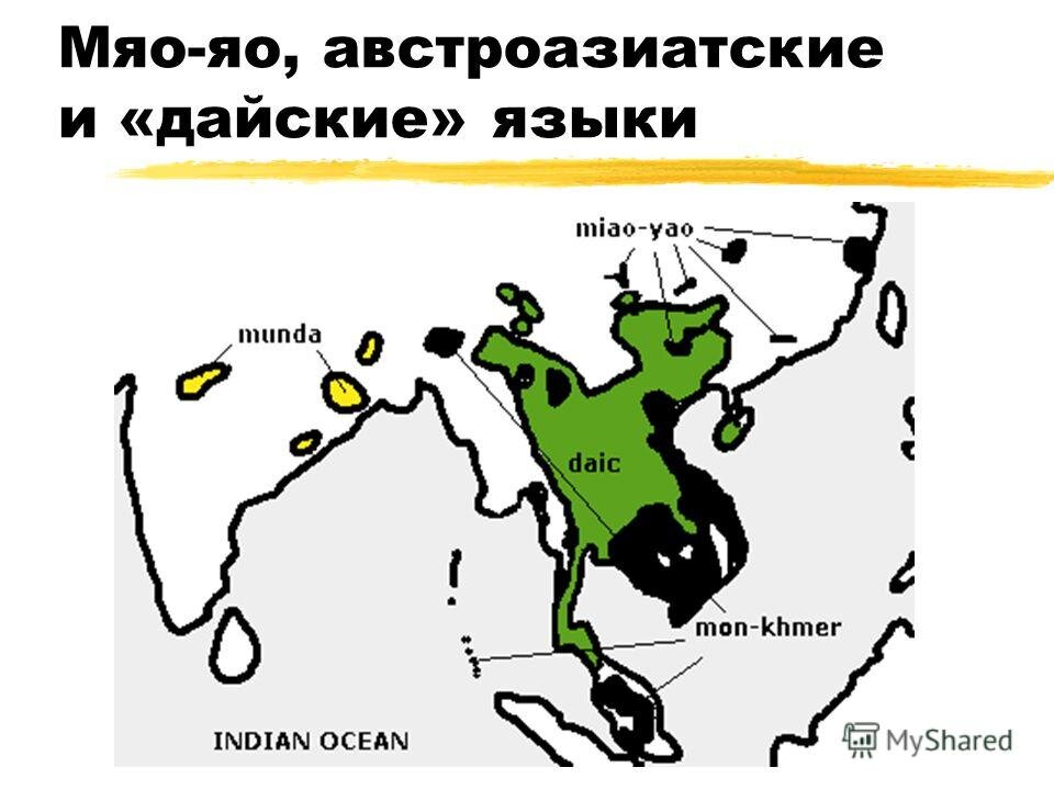 29 языков. Австроазиатская языковая семья. Языки Мяо-Яо. Мяо Яо языковая семья. Тай-кадайские языки народы.
