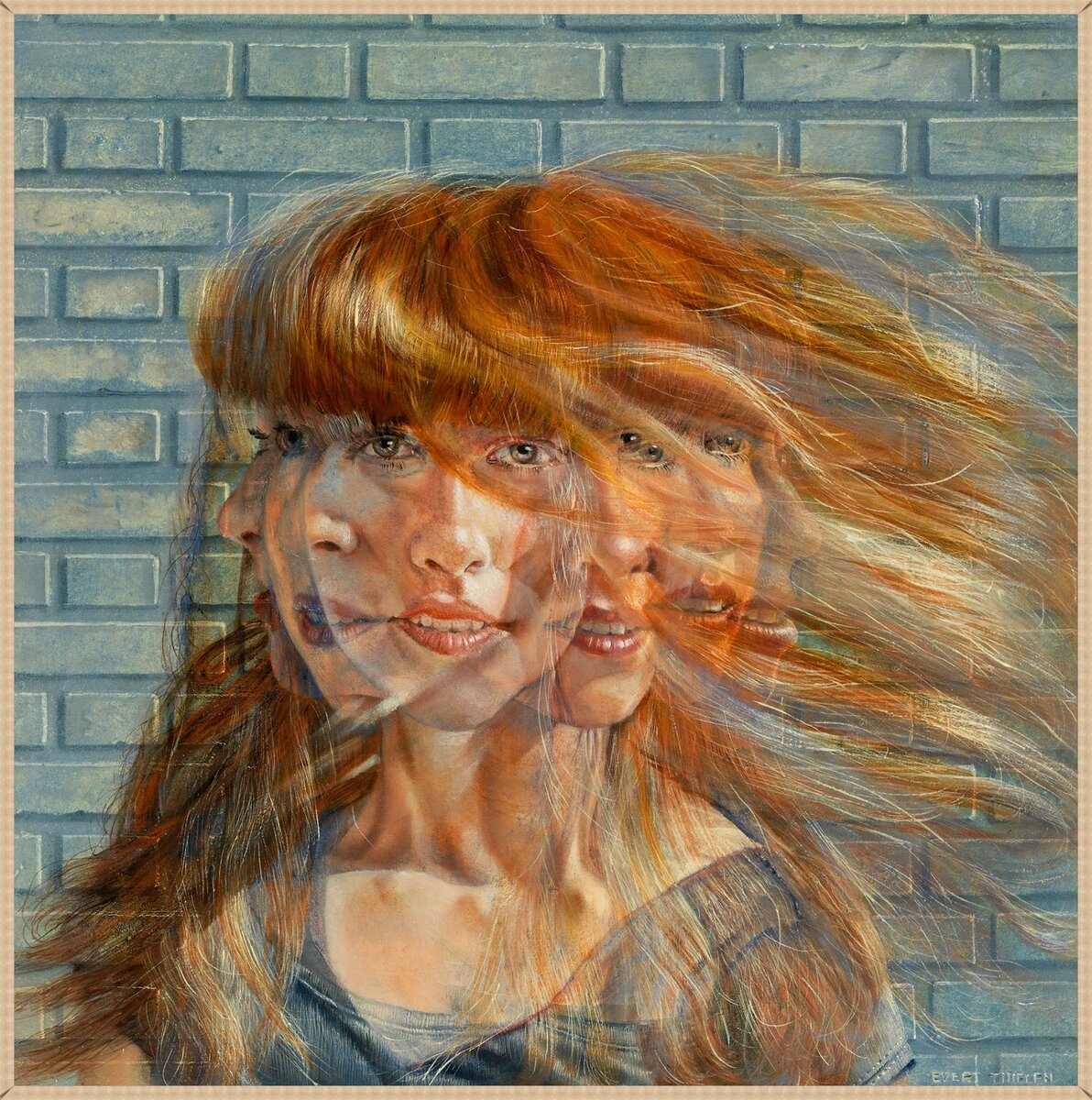 © Эверт Тиелен (Evert Thielen). Жесть.  30х30 - панель темпера - 2017 