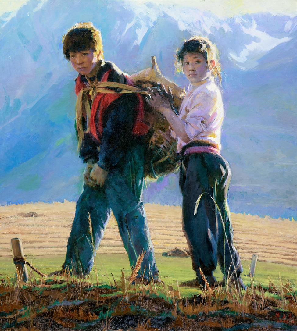 Брат и сестра. Холст, масло. 2015 г.