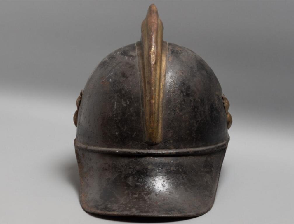 Шлем пожарного СССР образца 1923г с подшлемником и в родной краске