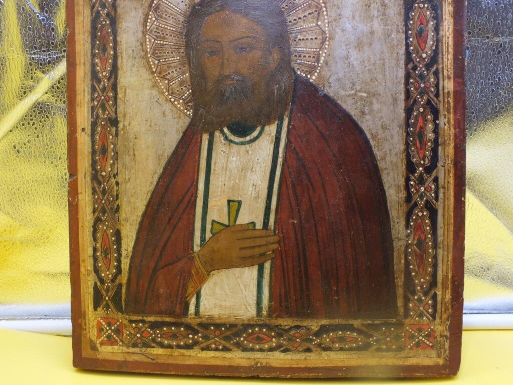 Икона Святой Серафим Саровский Дерево Краски Темпера 