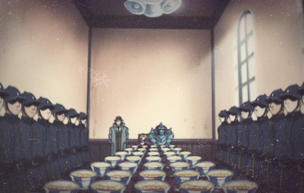 Кадр из аниме "Цельнометаллический алхимик", режиссер Сэйдзи Мидзусима, студия Bones. Все материалы принадлежат правообладателям и размещены исключительно в информационных целях.