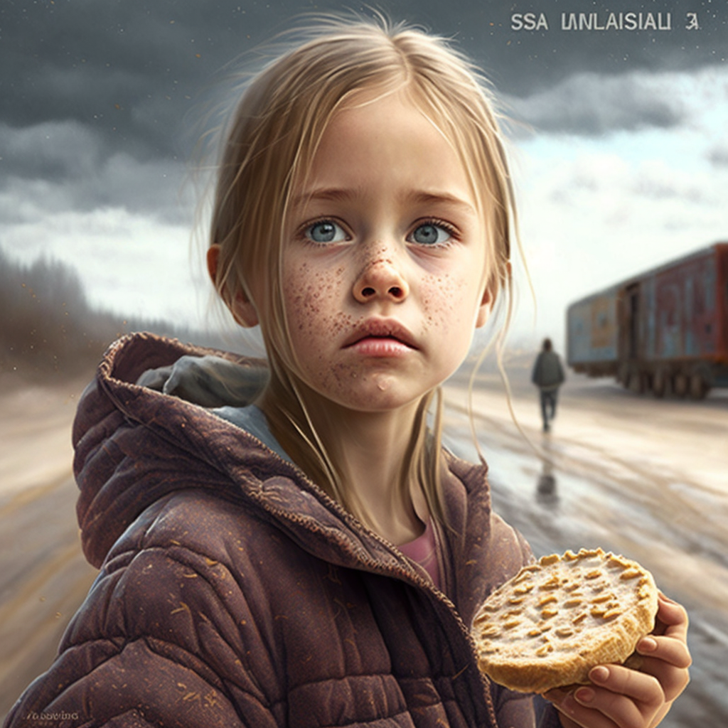 В английском сушка - это сухое печенье. Потому не видим привычную нам сушку. А вот с пальцами неразбериха. Может быть это шоссе недалеко от Припяти