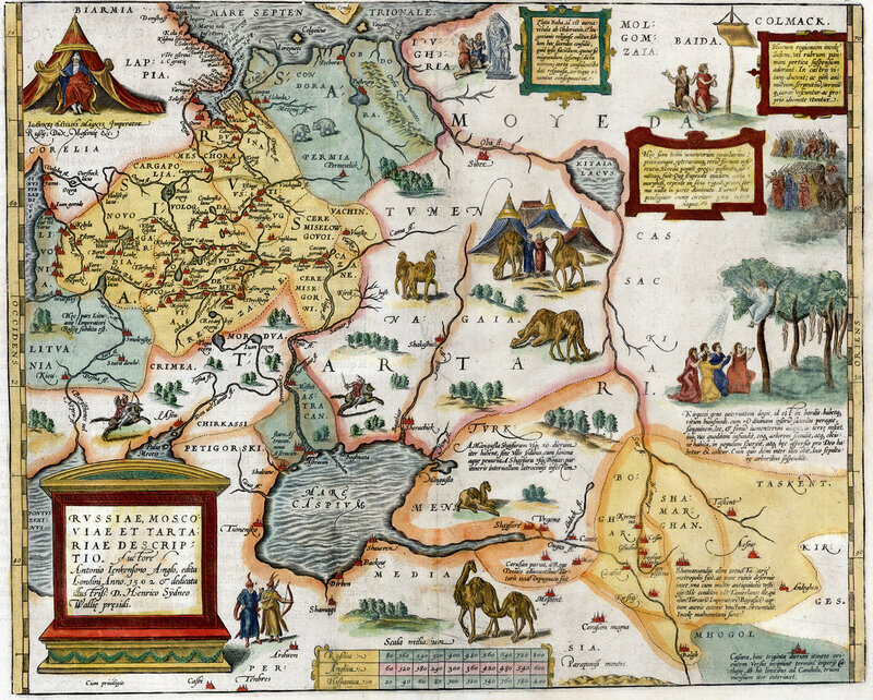 Карта России, Московии и Тартарии 1562 года работы Энтони Дженкинсона