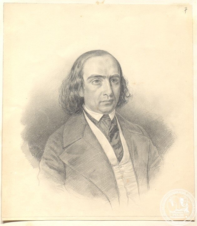 К.А. Горбунов. Портрет Т.Н. Грановского. [Не ранее 1845]. Б., граф. кар. РГАЛИ. Ф. 152. Оп. 1. Ед. хр. 867.