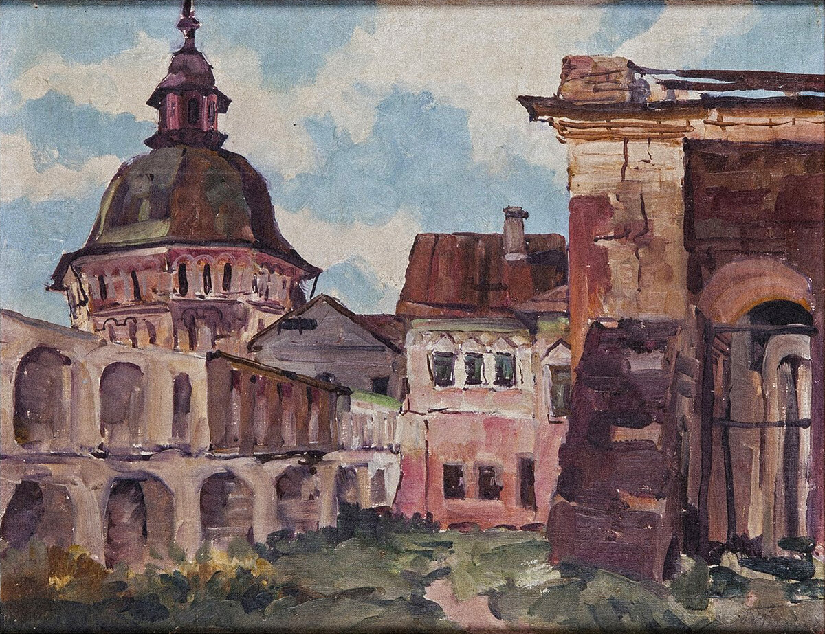 Тархов, Д.М. Уголок Загорска. 1930-е. Холст, масло. - 40 х 51,7 см.