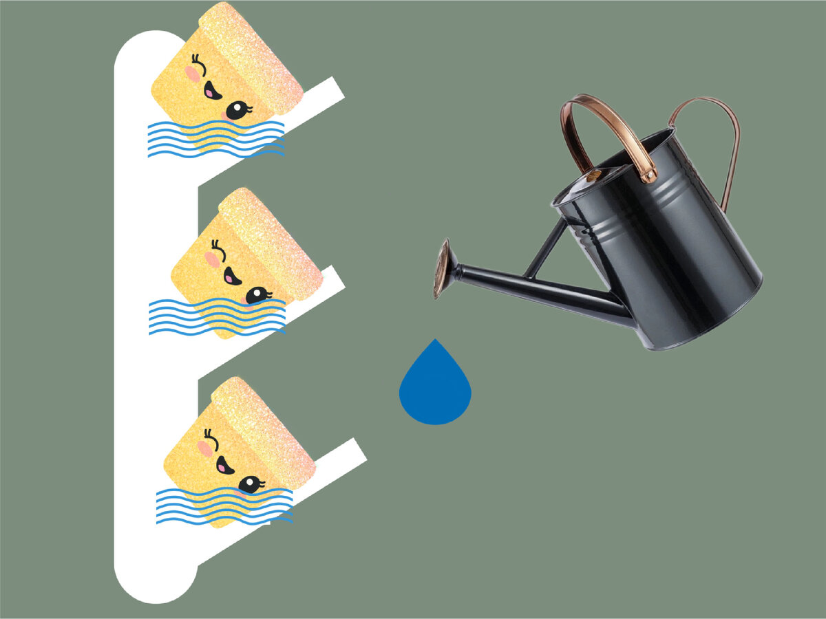 Полив производится прям в поддон, и каждое растение впитывает столько, сколько нужно. Пока моя стена только делается, потому точный расход воды сказать не могу. Все зависит от самочувствия растений и окружающей среды. 