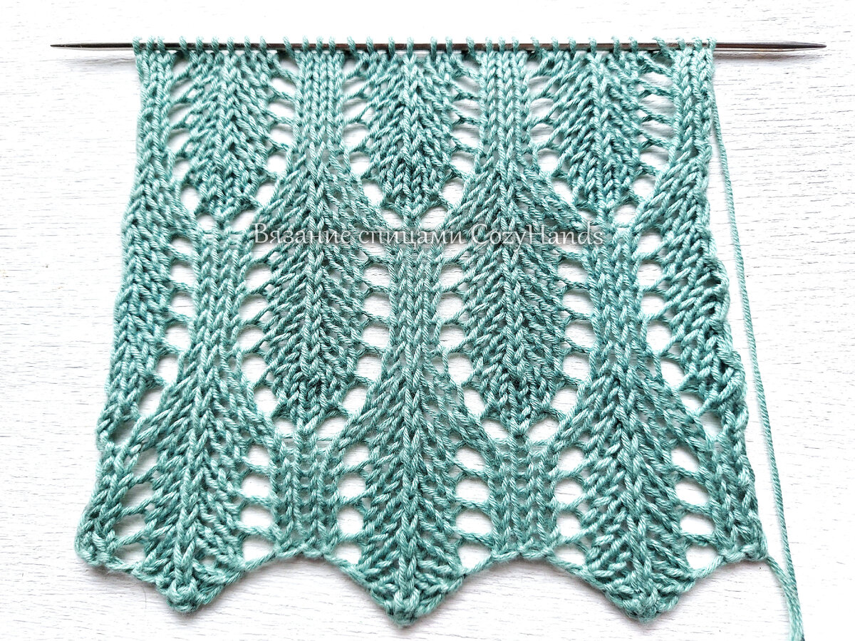 Классический ажурный узор спицами 