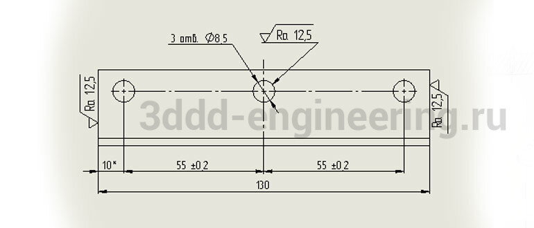 Чертеж направляющей по ГОСТ в SolidWorks