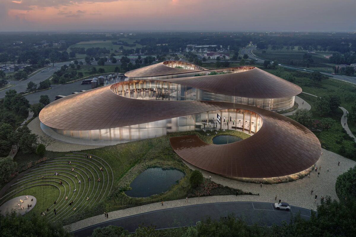     Производитель виски построит штаб-квартиру в виде извилистой реки с огромным складом для спиртного